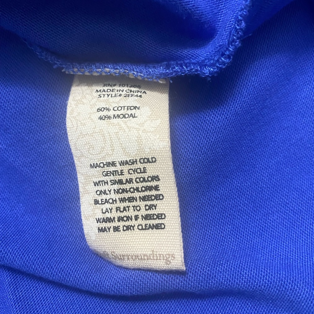 Soft Surroundings Blue Maxi Long Dress Sundress Soft Stretch Pockets Vacation - Picture 5 of 12